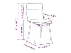Sillas de comedor 2 unidades terciopelo crema
