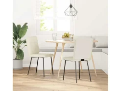 Sillas de comedor 2 unidades terciopelo crema