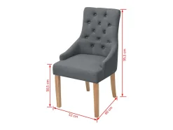 Sillas de comedor 6 unidades de tela gris oscuro
