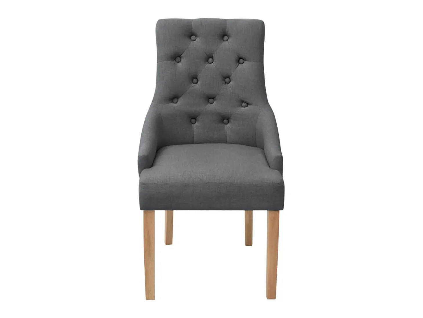 Sillas de comedor 6 unidades de tela gris oscuro