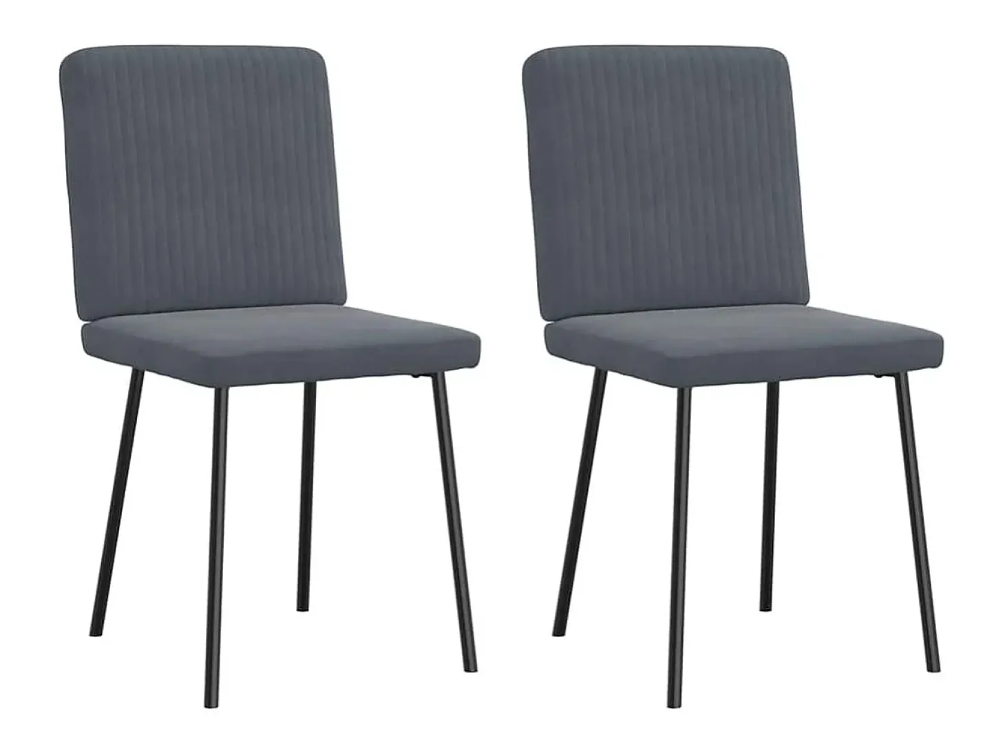 Sillas de comedor 2 unidades terciopelo gris oscuro