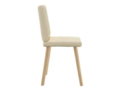 Sillas de comedor 2 unidades tela color crema