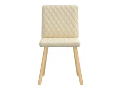 Sillas de comedor 2 unidades tela color crema