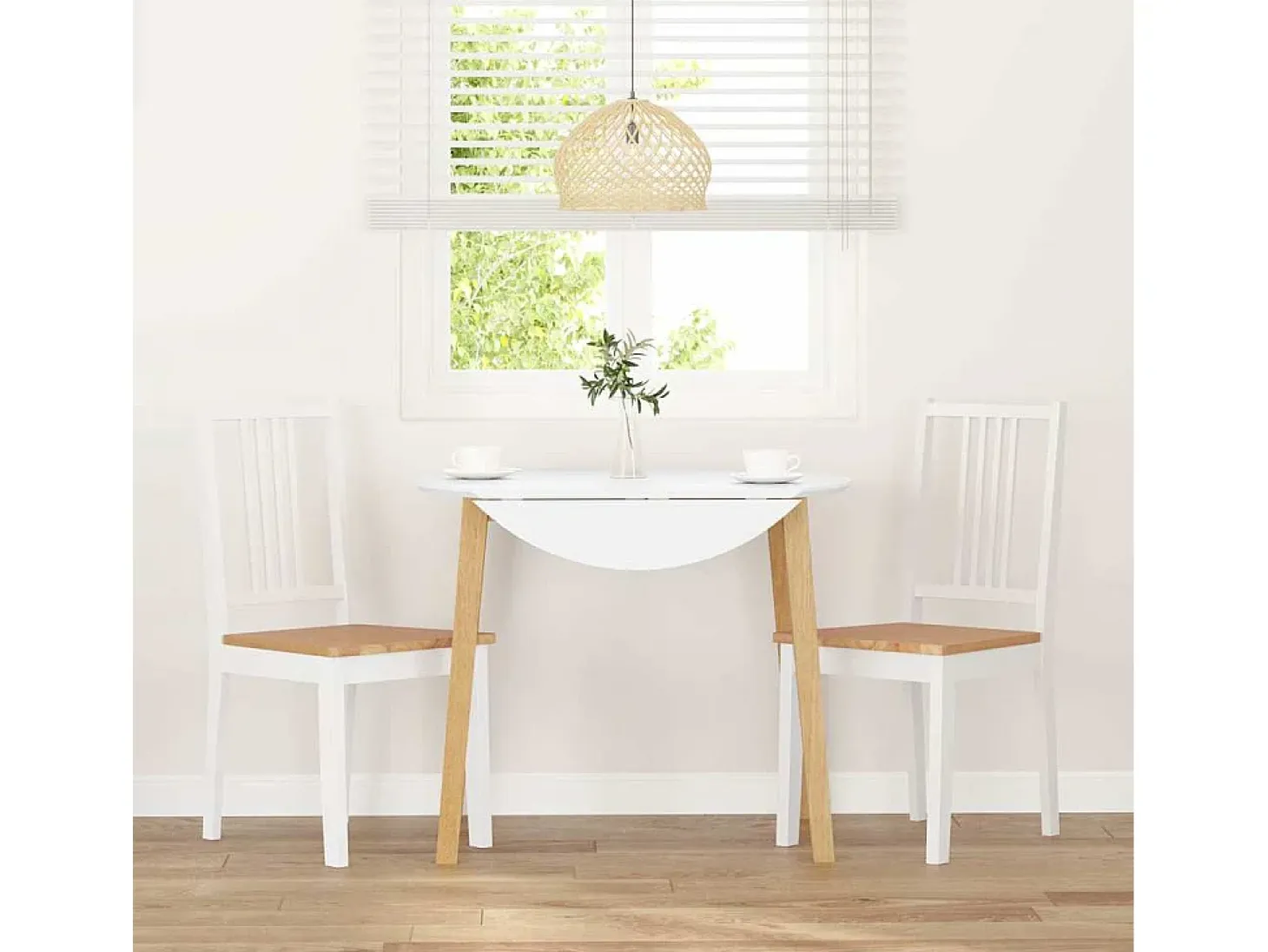 Sillas de comedor 2 unidades madera maciza de caucho blanco