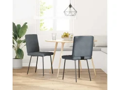 Sillas de comedor 2 unidades terciopelo gris oscuro