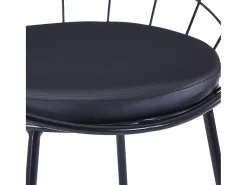 Sillas de comedor asientos de cuero sintético 6 unidades acero negro