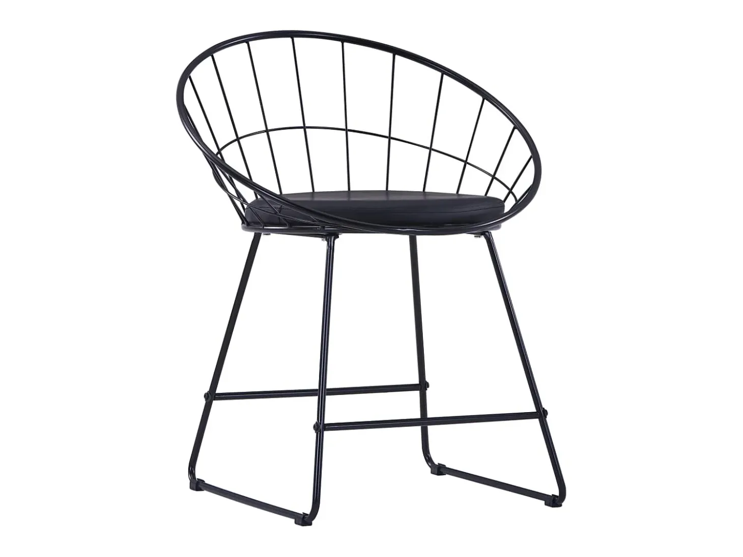 Sillas de comedor asientos de cuero sintético 6 unidades acero negro