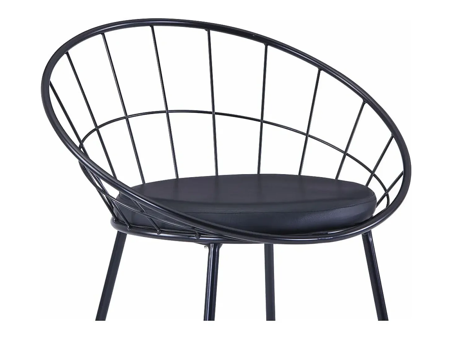 Sillas de comedor asientos de cuero sintético 6 unidades acero negro