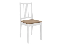 Sillas de comedor con cojines 4 unidades madera maciza blanca