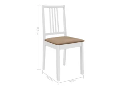 Sillas de comedor con cojines 4 unidades madera maciza blanca