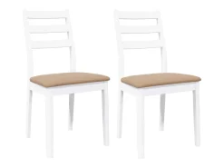 Sillas de comedor con cojines 2unidades madera maciza blanco caucho