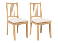 Sillas de comedor con cojines 2unidades madera maciza natural caucho