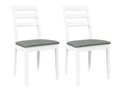 Sillas de comedor con cojines 2unidades madera maciza blanco caucho