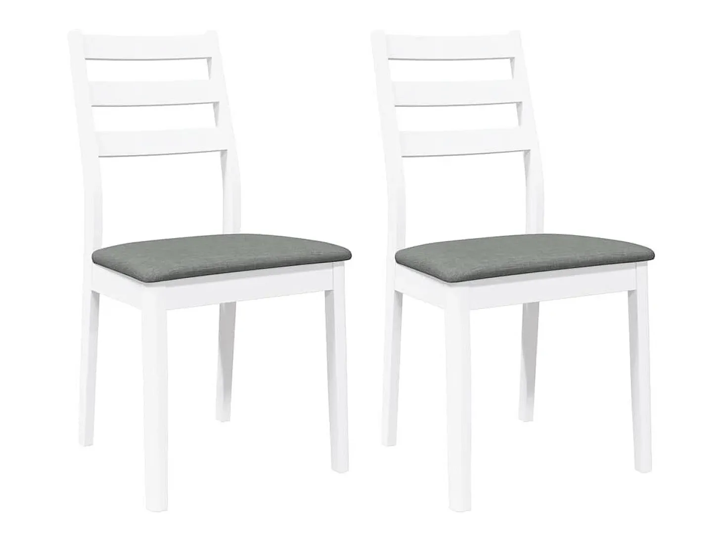 Sillas de comedor con cojines 2unidades madera maciza blanco caucho