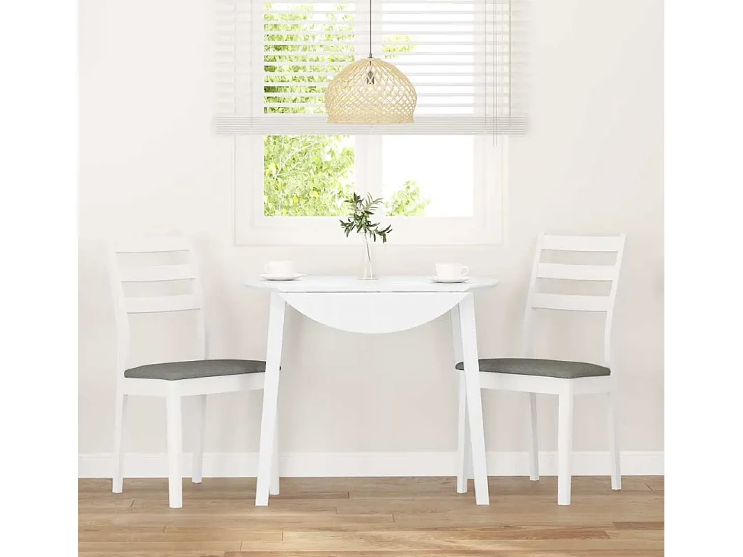 Sillas de comedor con cojines 2unidades madera maciza blanco caucho
