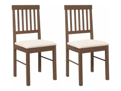 Sillas de comedor con cojines 2 unidades madera maciza marrón caucho
