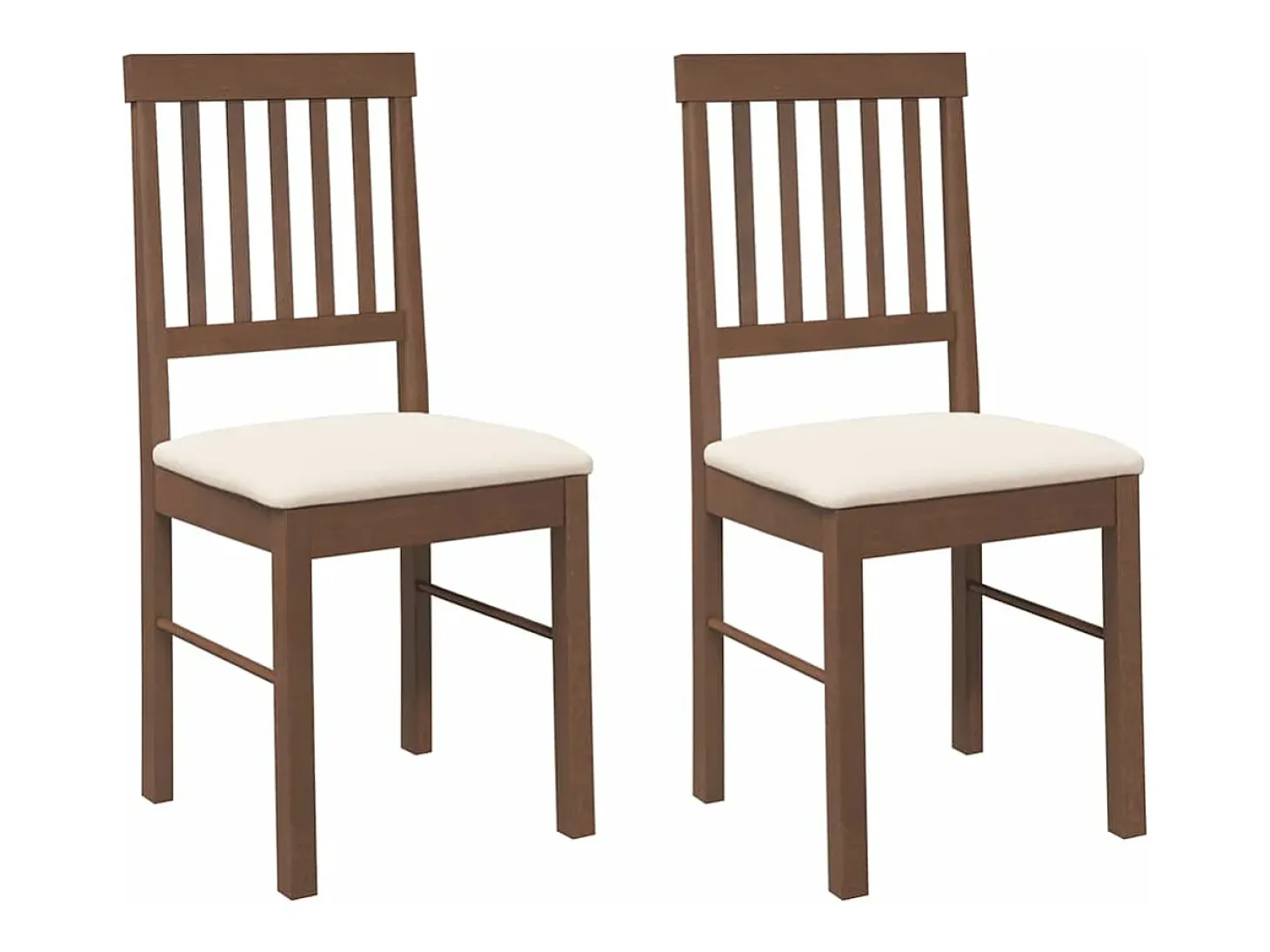 Sillas de comedor con cojines 2 unidades madera maciza marrón caucho