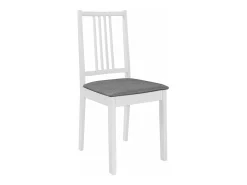 Sillas de comedor con cojines 4 unidades madera maciza blanca