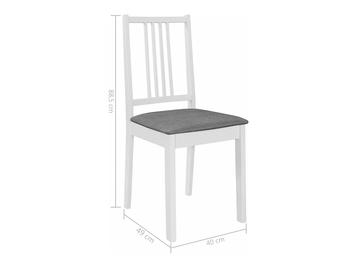 Sillas de comedor con cojines 4 unidades madera maciza blanca
