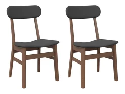 Sillas de comedor con cojines 2 unidades madera maciza marrón caucho