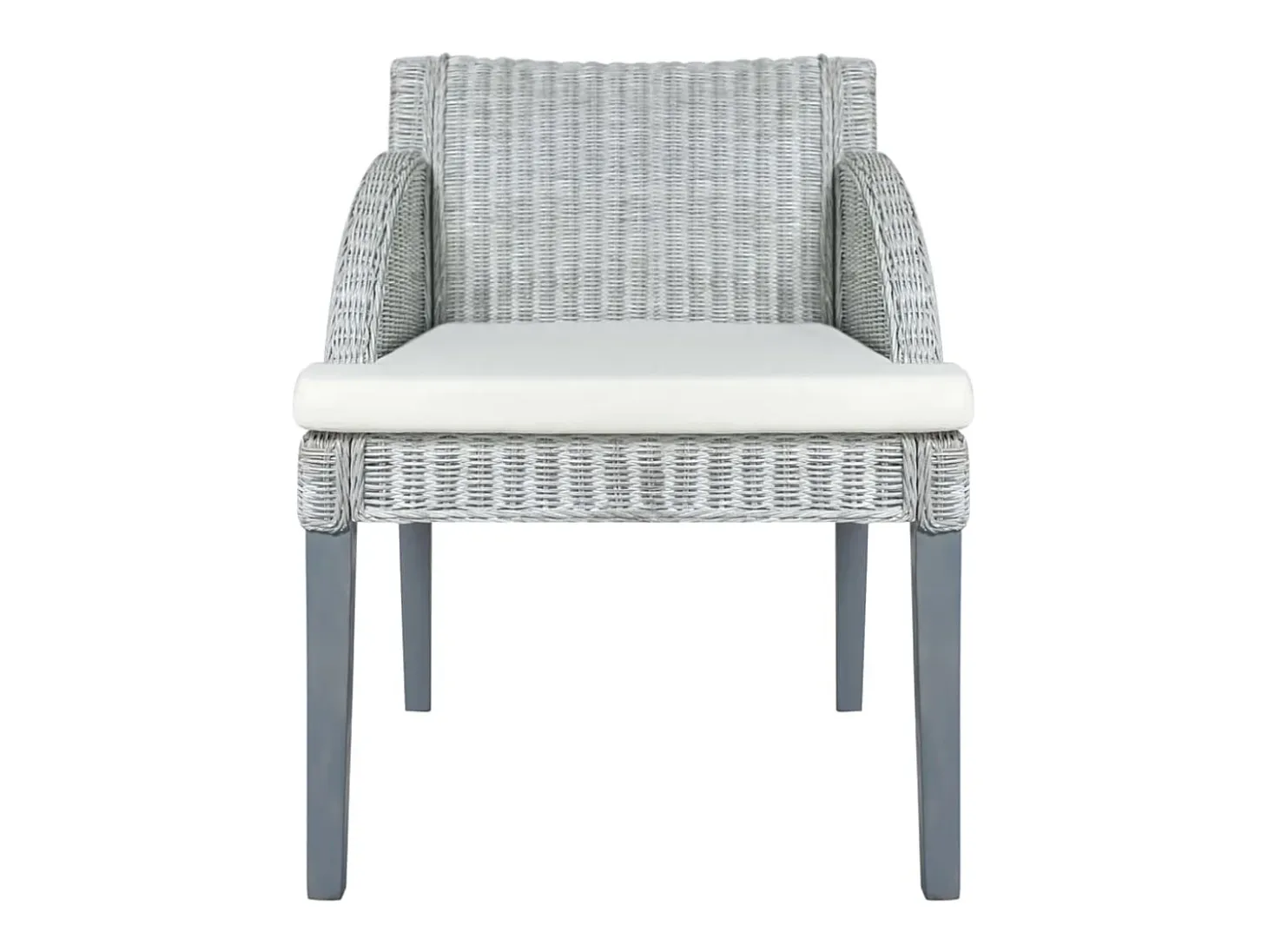 Sillas de comedor con cojines 2 unidades ratán natural gris