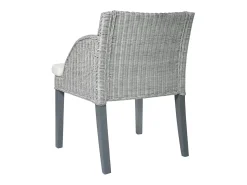 Sillas de comedor con cojines 2 unidades ratán natural gris