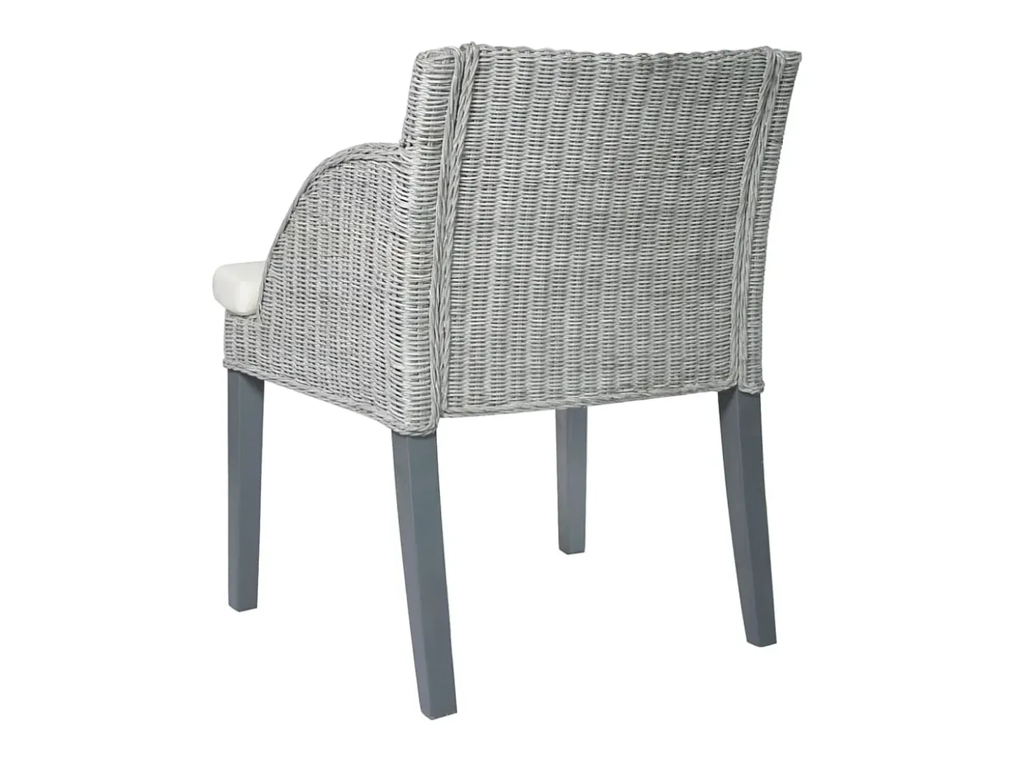 Sillas de comedor con cojines 2 unidades ratán natural gris