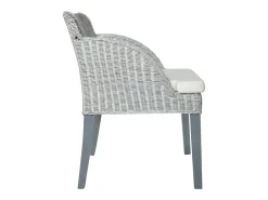 Sillas de comedor con cojines 2 unidades ratán natural gris
