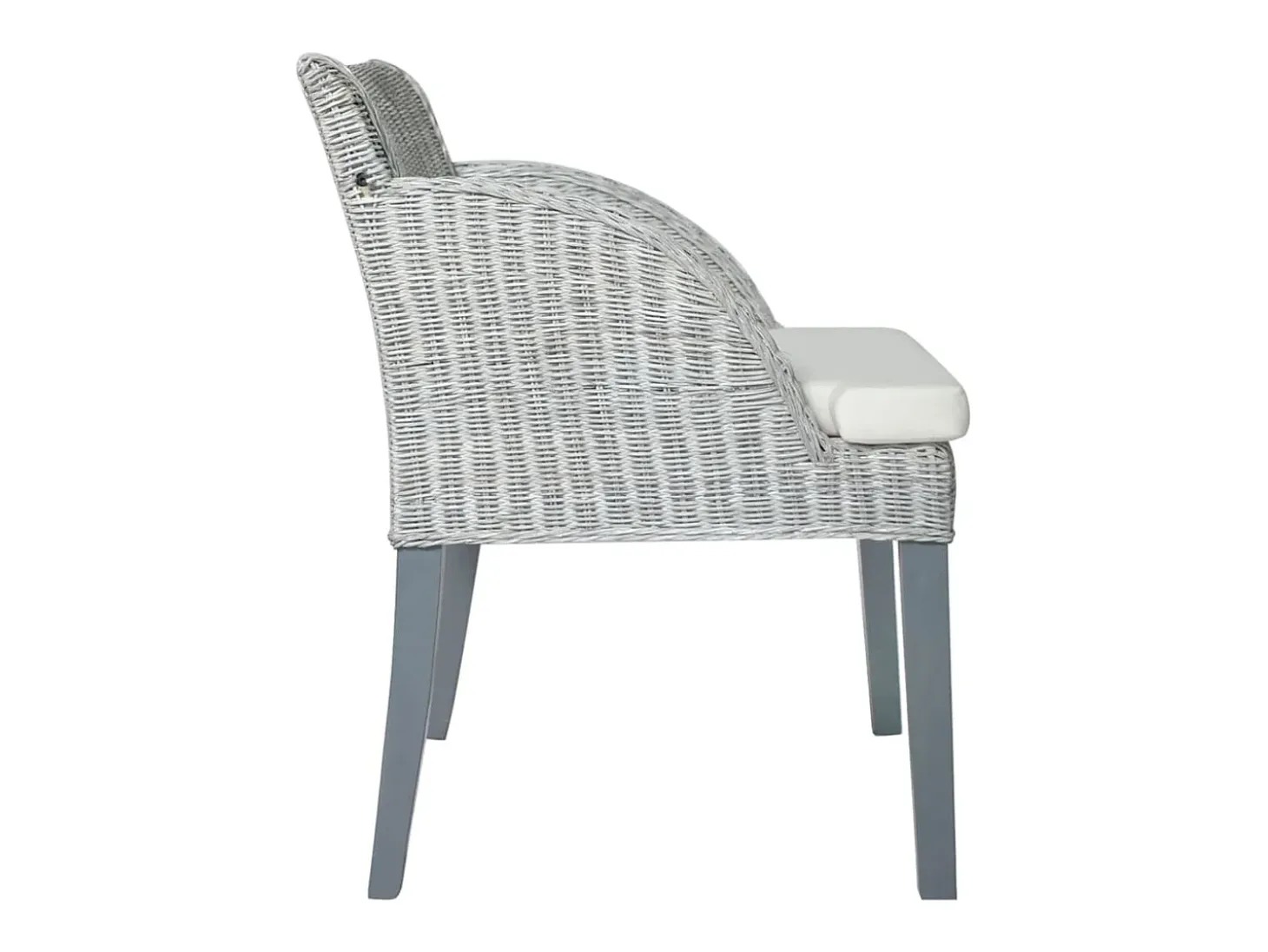 Sillas de comedor con cojines 2 unidades ratán natural gris