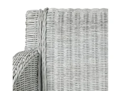 Sillas de comedor con cojines 2 unidades ratán natural gris