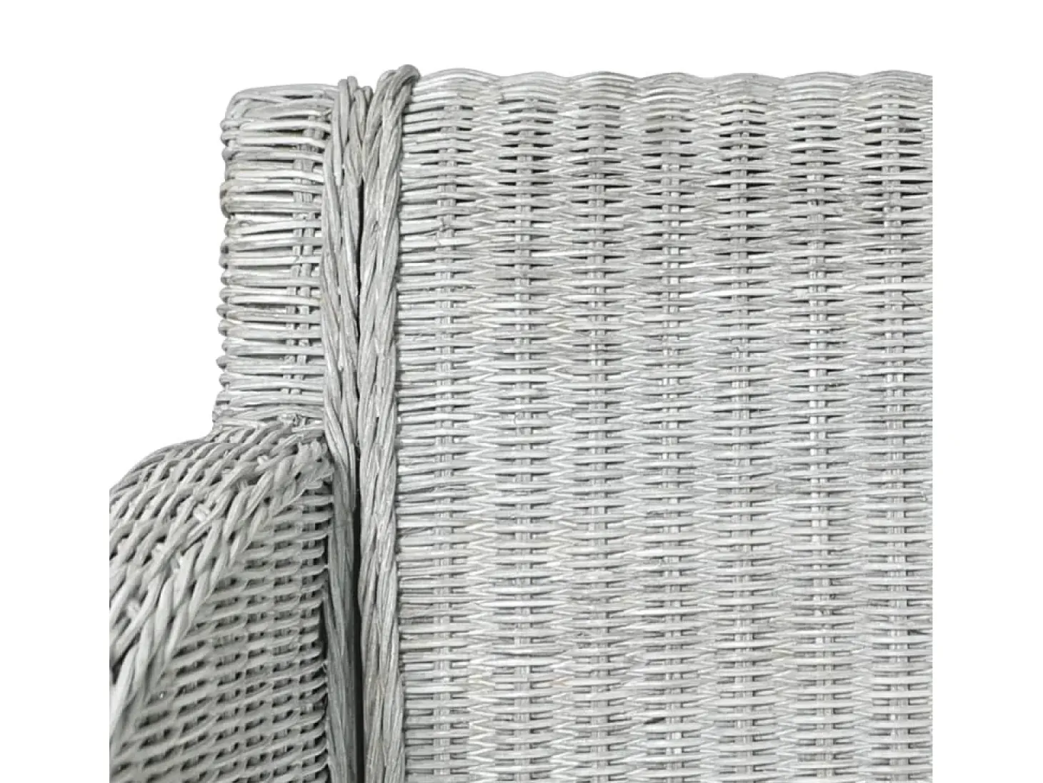 Sillas de comedor con cojines 2 unidades ratán natural gris