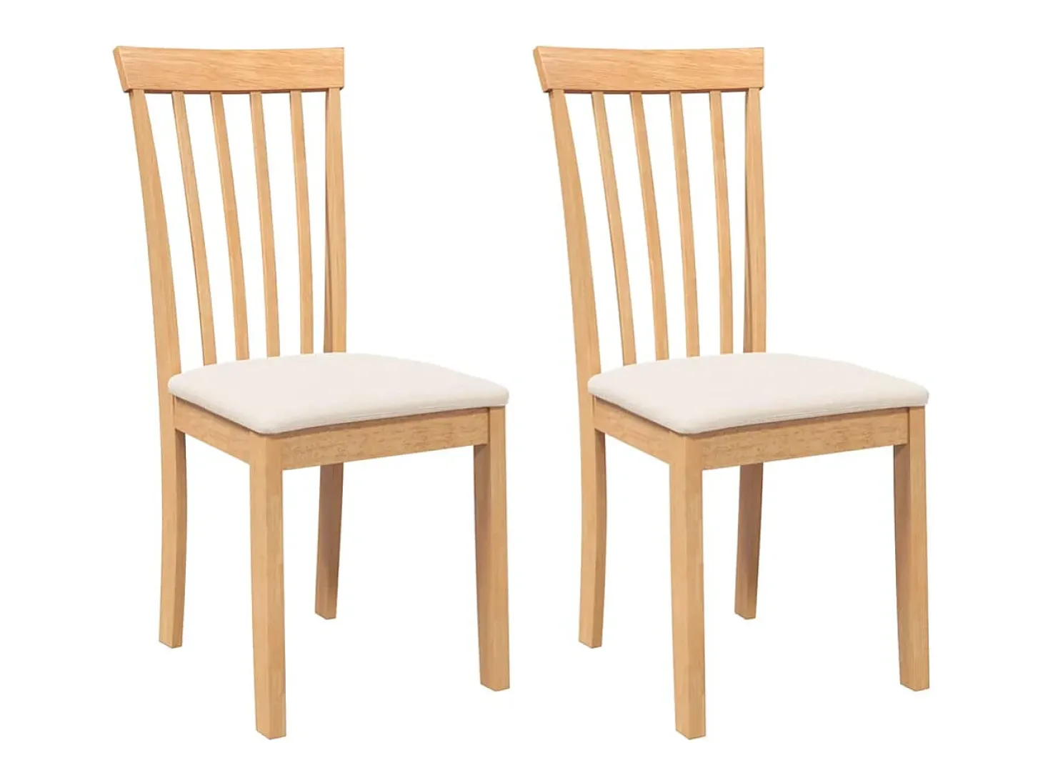 Sillas de comedor con cojines 2unidades madera maciza natural caucho