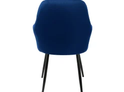 Sillas de comedor con respaldo y respaldo. reposabrazos Juego de 2 azul con revestimiento de terciopelo y