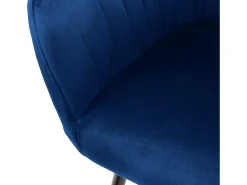 Sillas de comedor con respaldo y respaldo. reposabrazos Juego de 2 azul con revestimiento de terciopelo y