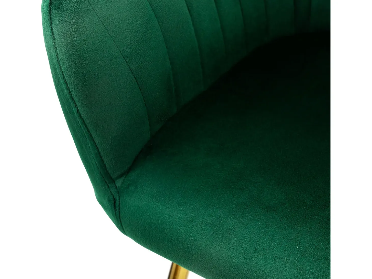 Sillas de comedor con respaldo juego de 2 tapicería de terciopelo verde con patas de metal ML-Design