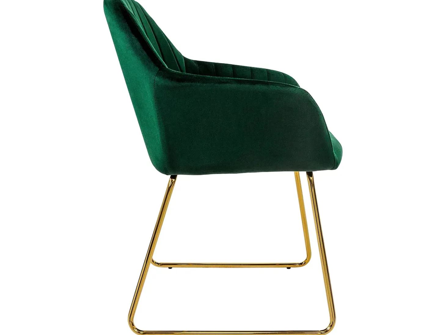 Sillas de comedor con respaldo juego de 2 tapicería de terciopelo verde con patas de metal ML-Design