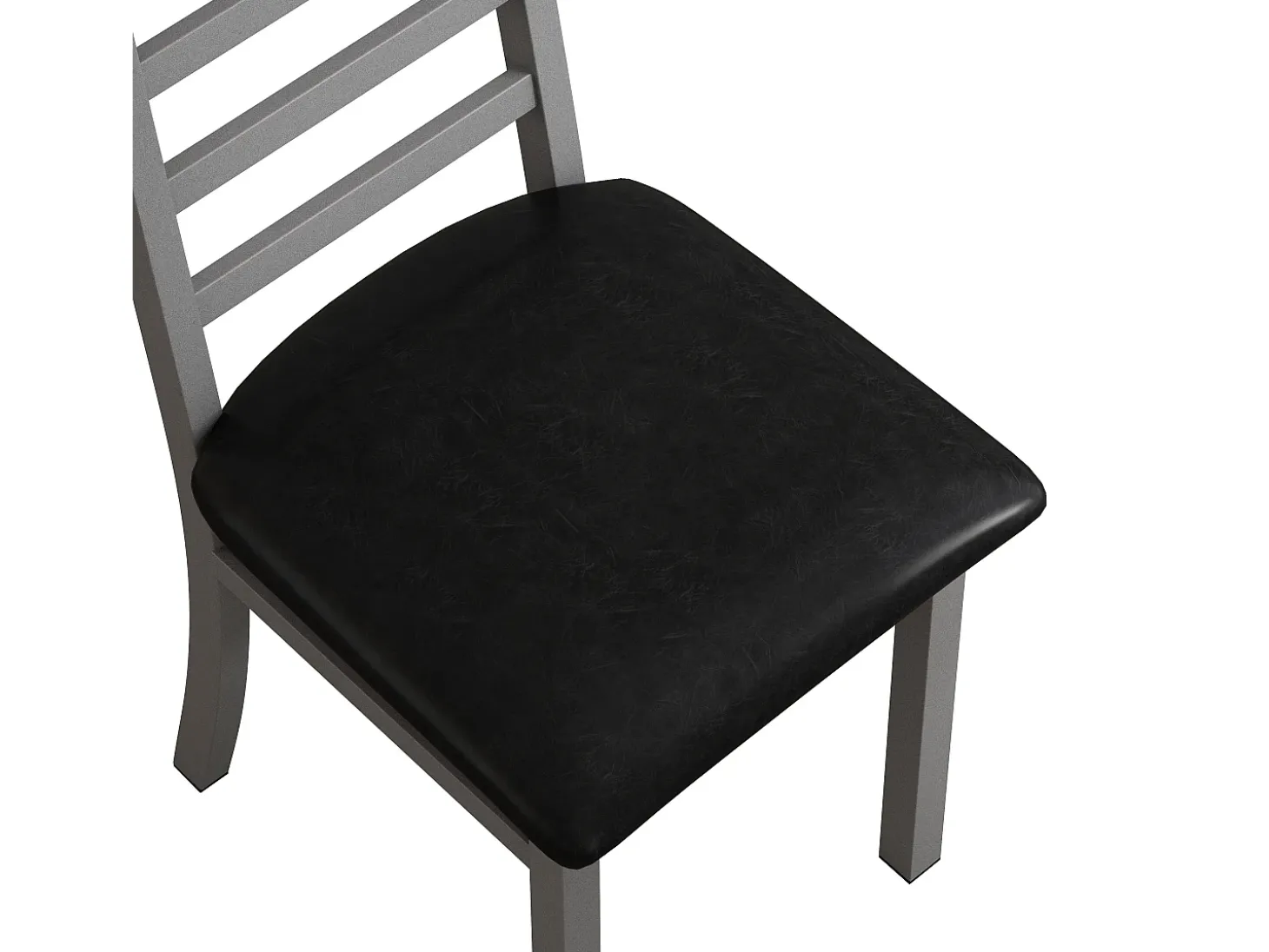 Sillas de comedor de metal, diseño elegante, piel sintética, patas de acero, color gris (40x47x107 cm)