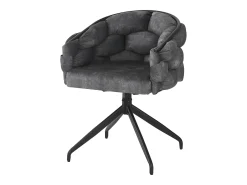 Sillas de comedor de terciopelo de lujo, juego de 2, silla giratoria, rotación de 360°, sillas de comedor con respaldo, gris
