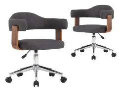 Sillas de comedor girartorias 2 unidades madera curvada y tela gris