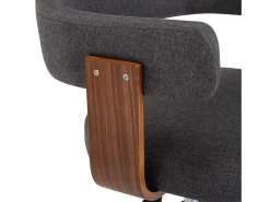 Sillas de comedor girartorias 2 unidades madera curvada y tela gris