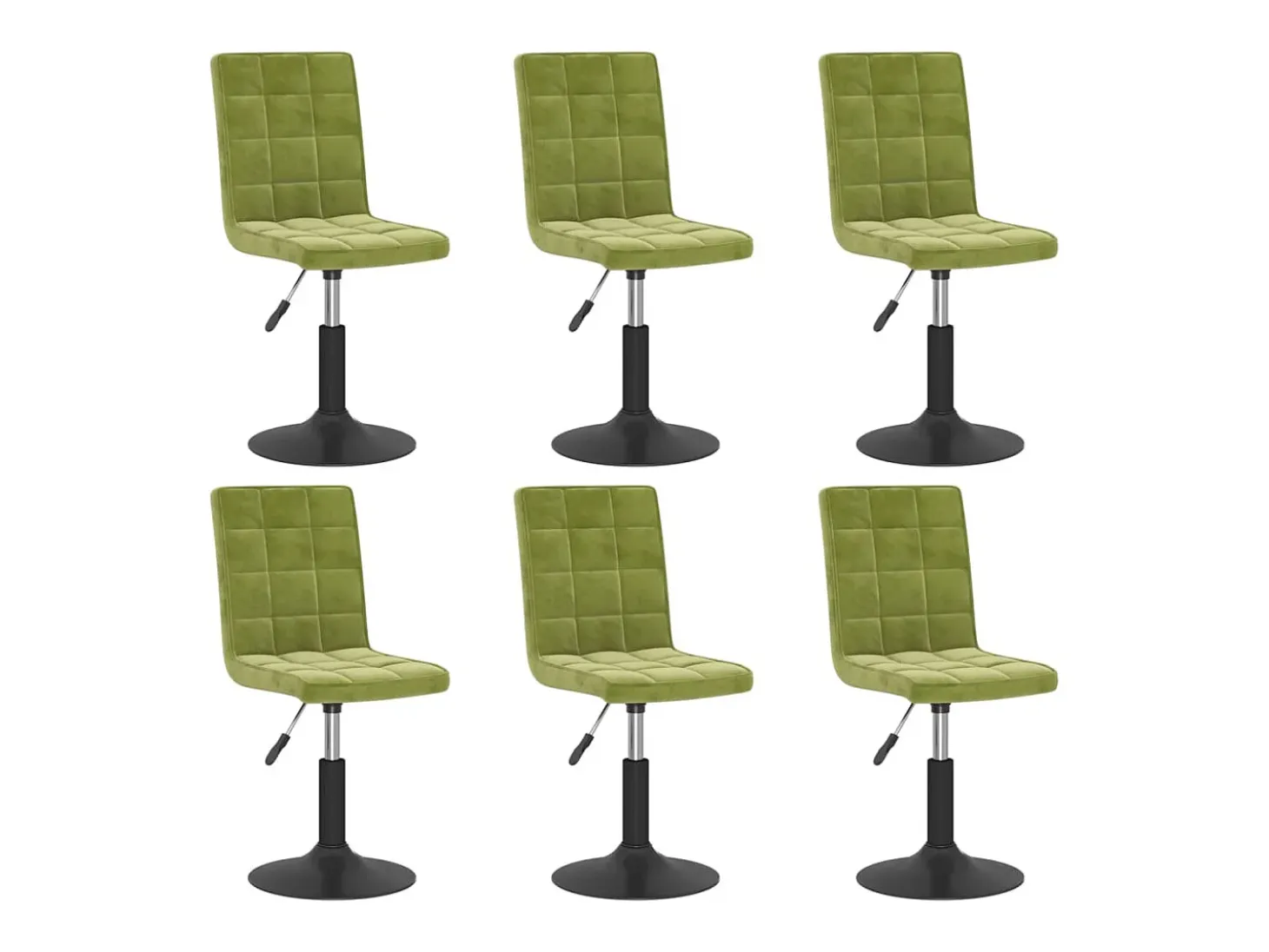 Sillas de comedor giratorias 6 unidades terciopelo verde claro