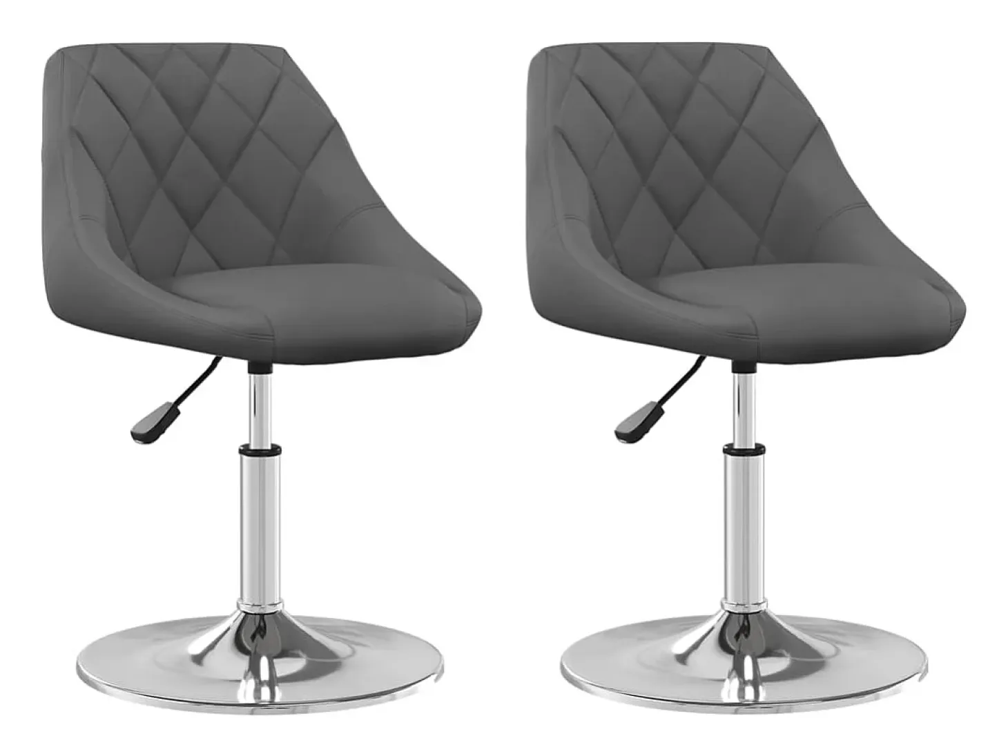 Sillas de comedor giratorias 2 unidades terciopelo gris oscuro