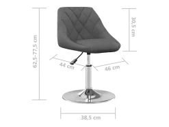Sillas de comedor giratorias 2 unidades terciopelo gris oscuro