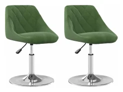 Sillas de comedor giratorias 2 unidades terciopelo verde oscuro