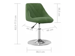 Sillas de comedor giratorias 2 unidades terciopelo verde oscuro
