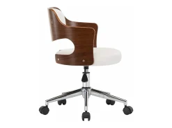 Sillas de comedor giratorias 2 unidades madera curvada cuero blanco