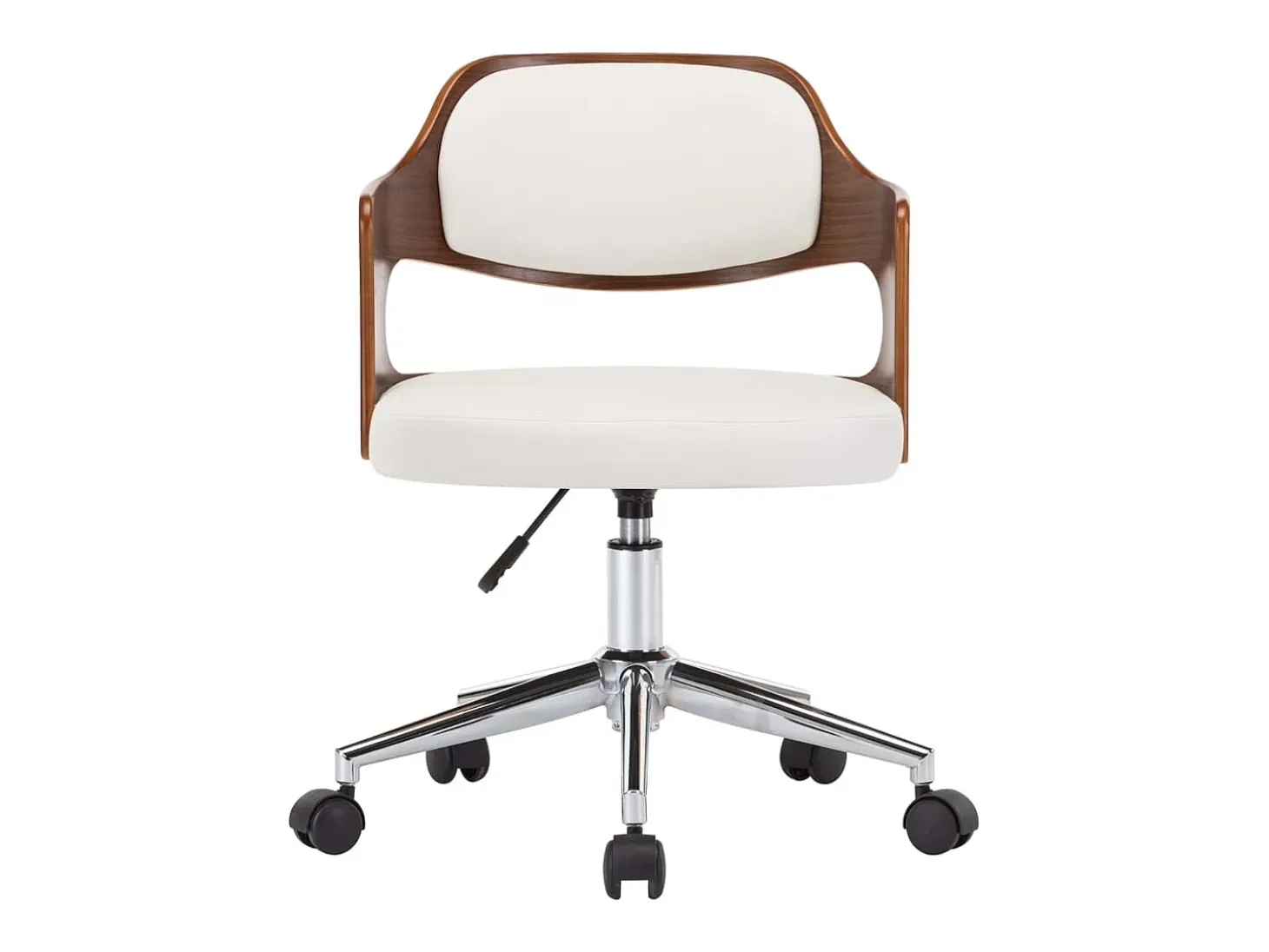 Sillas de comedor giratorias 2 unidades madera curvada cuero blanco