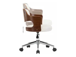 Sillas de comedor giratorias 2 unidades madera curvada cuero blanco