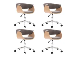Sillas de comedor giratorias 4 unidades tela taupe