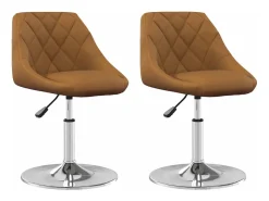 Sillas de comedor giratorias 2 unidades terciopelo marrón